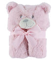 Nørgaard Madsens Deken m. Teddybeerkop - 75x95 cm - Roze