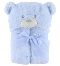 Nørgaard Madsens Blanket w. Teddy bear head - 75x95 cm - Azul