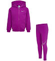 Nike Set - Cardigan/Leggings - Hot Fuchsia w. Silver