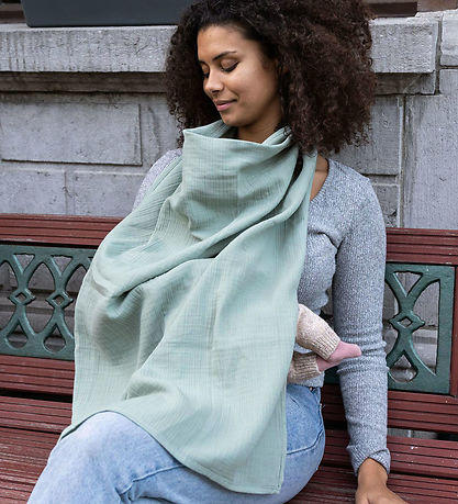 Doomoo Nursing blanket w. Teether - Muslin - 100x85 cm - Green