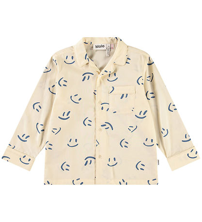 Molo Pyjama Set - Shirt/Trousers - Lex - Happy White