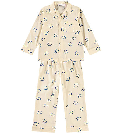 Molo Pyjama Set - Shirt/Trousers - Lex - Happy White