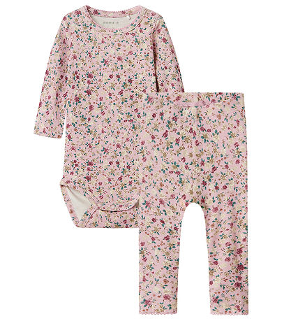 Name It Set - Leggings/Bodysuit L/æ - NbfSolla - Corsage w. Flow