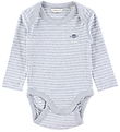 GANT Bodysuit L/æ - Shield Striped - Light Grey Melange
