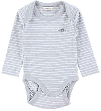 GANT Samfella L/æ - Shield Striped - Light Grey Melange