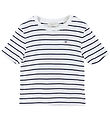 GANT T-shirt - Striped Shield Slim - Rib - Eggshell