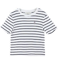 GANT Stuttermabolur - Striped Shield Slim - Rib - Eggjaskurn