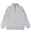 GANT Sweatshirt - Shield Halbreißverschluss - Light Grey Melange