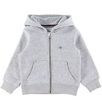 GANT Hettupeysa - Shield Zip - Light Grey Melange