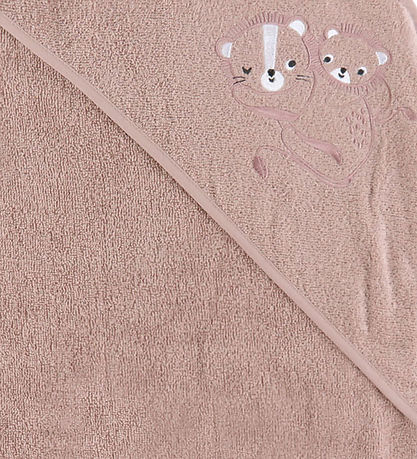 Nørgaard Madsens Baby towel - 75x75 cm - Mauve w. Lions