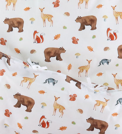 Nørgaard Madsens Bedding - Baby - White w. Animals of the forest