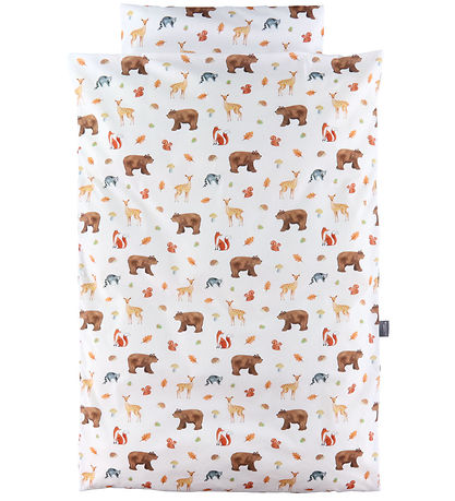 Nørgaard Madsens Bedding - Baby - White w. Animals of the forest