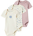 Name It Bodysuits k/æ - Noos - NbfBody - 3-Pack - Jet Stream Flo