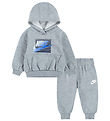 Nike Sweat Set - Dark Grey Melange w. Blue