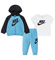 Nike Sweat Set w. T-shirt - Baltic Blue/Black