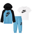 Nike Sweatset m. T-Shirt - Baltic Blue/Schwarz
