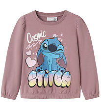 Sweat-shirt Name It - NmfJessi Stitch - Elderberry av. Imprimé