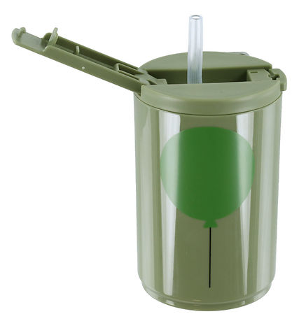 Design Letters Cup w. Straws - Travel - 330 mL - Green