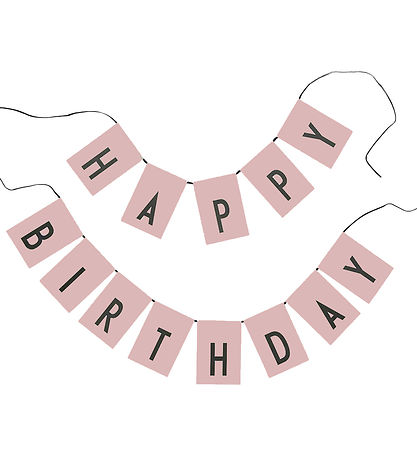 Design Letters Bunting Banner - 2 Flag I 1 - 11x16 cm - Pink