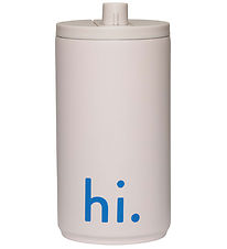 Design Letters Thermo Beker - Travel - 350 ml - Beige m. Hallo