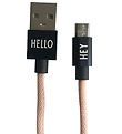 Design Letters Charger cable - Android - USB-A/USB-C - Pink