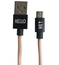 Design Letters Charger cable - Android - USB-A/USB-C - Pink