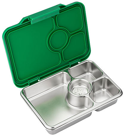 Yumbox Broodtrommel m. 4 Rum - Bento Steel - Pomme Green