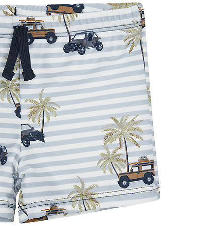 Hust and Claire Swim Trunks - Khaki - UV50+ - White/Blue