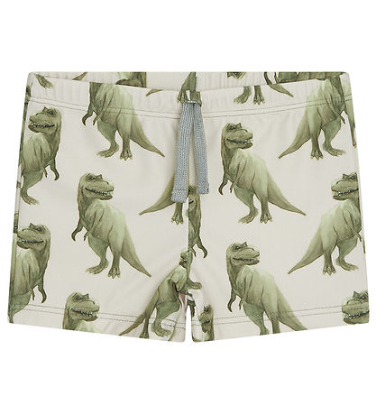 Hust and Claire Badehose - Khaki - UV50+ - Seegras m. Dinosaur