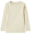 Lil' Atelier Tröja - Rib - NmfGago - Turtledove/Flower