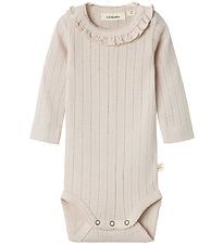 Lil' Atelier Body L/æ - NbfRachel - Grey Morn m. Lochmuster