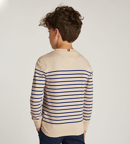 Tommy Hilfiger Blouse - Beige/Blauw Gestreept