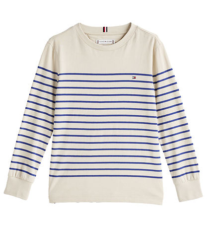 Tommy Hilfiger Blouse - Beige/Blauw Gestreept