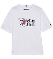 T-Shirt Tommy Hilfiger - Blanc av. Imprimé