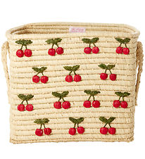Rice Storage Basket - Raffia/Seaweed - 30x30x25 cm - Natural w. 