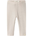 Lil' Atelier Leggins - NbfRachel - Gray Morn m. Hulmønster