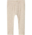 Lil' Atelier Leggings - Rib - NbfGago - Gray Morn/Heart