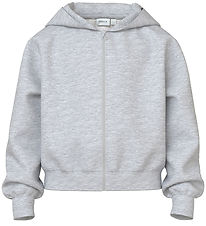 Name It Cardigan m. Hood - Noos - NkfMillie - Light Grey Melang