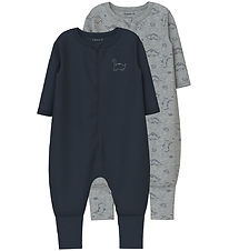Name It Schlafanzug - Noos - 2er-Pack - NbmNightsuit - Grey Mela