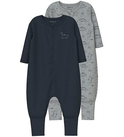 Name It Pyjamapak - Noos - 2-pack - NbmNightsuit - Grey Melange