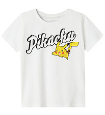 Name It T-Shirt - Noos - NkmDex Pokémon - Bright White m. Pikach