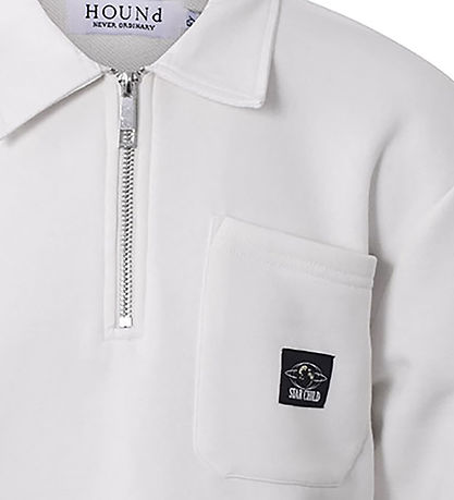 Hound Sweatshirt m. Reißverschluss - Off White