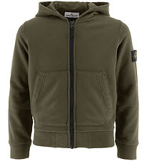 Stone Island Cardigan - Militär Green m. Logo