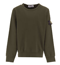 Stone Island Sweatshirt - Militär Green m. Logo