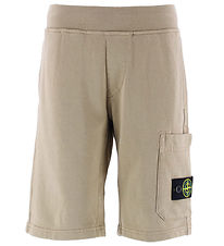 Stone Island Sweat Shorts - Desert w. Logo