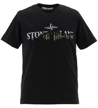 Stone Island T-Shirt - Schwarz m. Print