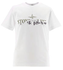 T-Shirt Stone Island - Blanc av. Imprimé