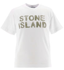 T-Shirt Stone Island - Blanc av. Imprimé