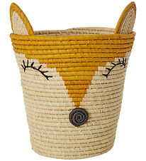 Rice Opbergmand - Raffia/Zeewier - 20x30 cm - Geel/Vos