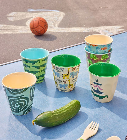 Rice Cups - Melamine - 6 pcs - 160 mL - Mint/Wildlife